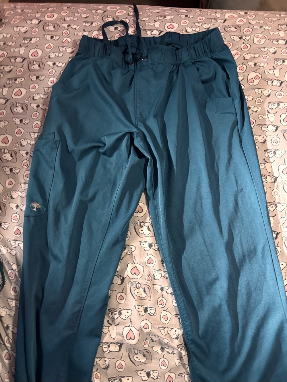 healing hands Teal Straight-Leg Scrub Pants